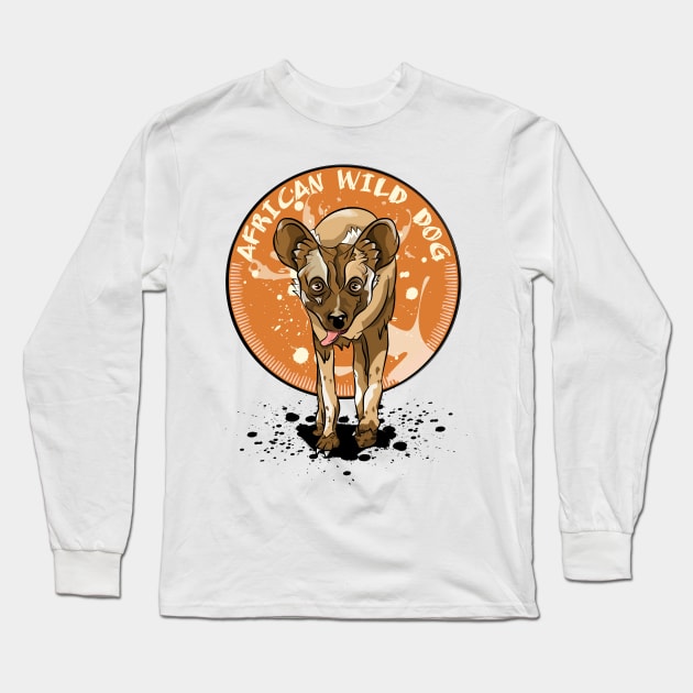 African Wild dog Long Sleeve T-Shirt by mailboxdisco